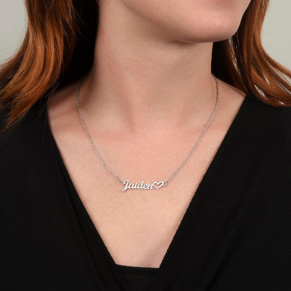 Custom Name Necklace w/Heart