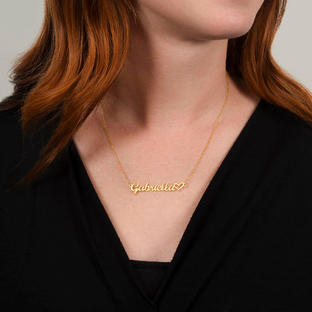 Custom Name Necklace w/Heart